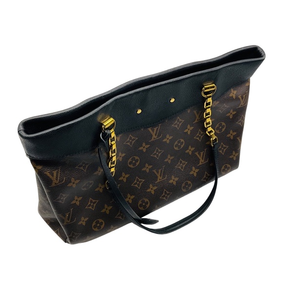 LOUIS VUITTON BROWN / BLACK PALLAS CHAIN SHOPPER MONOGRAM CANVAS BAG - Picture 5 of 16